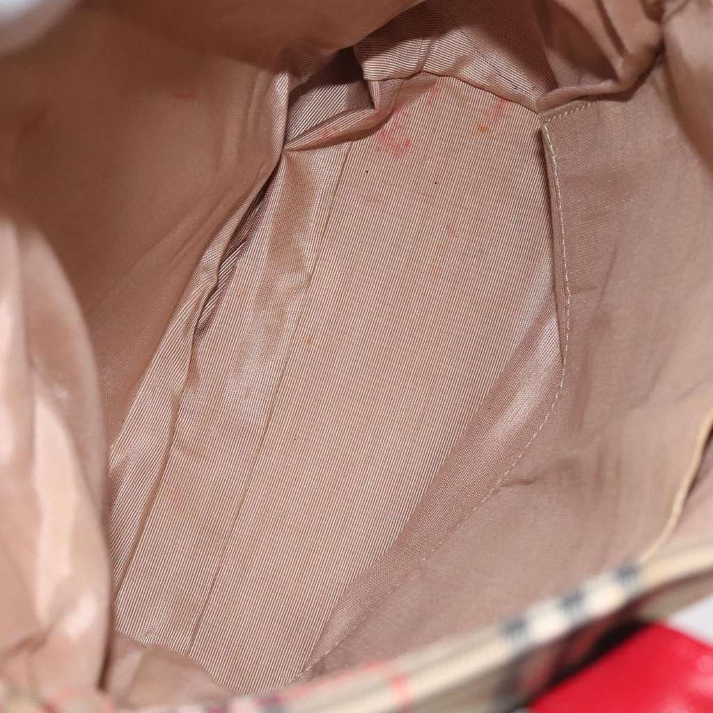 Burberry Nova Check Tote Red Canvas Good condition - Box View