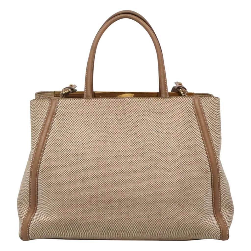 Fendi 2Jours Bag Beige Canvas Good condition - Back View