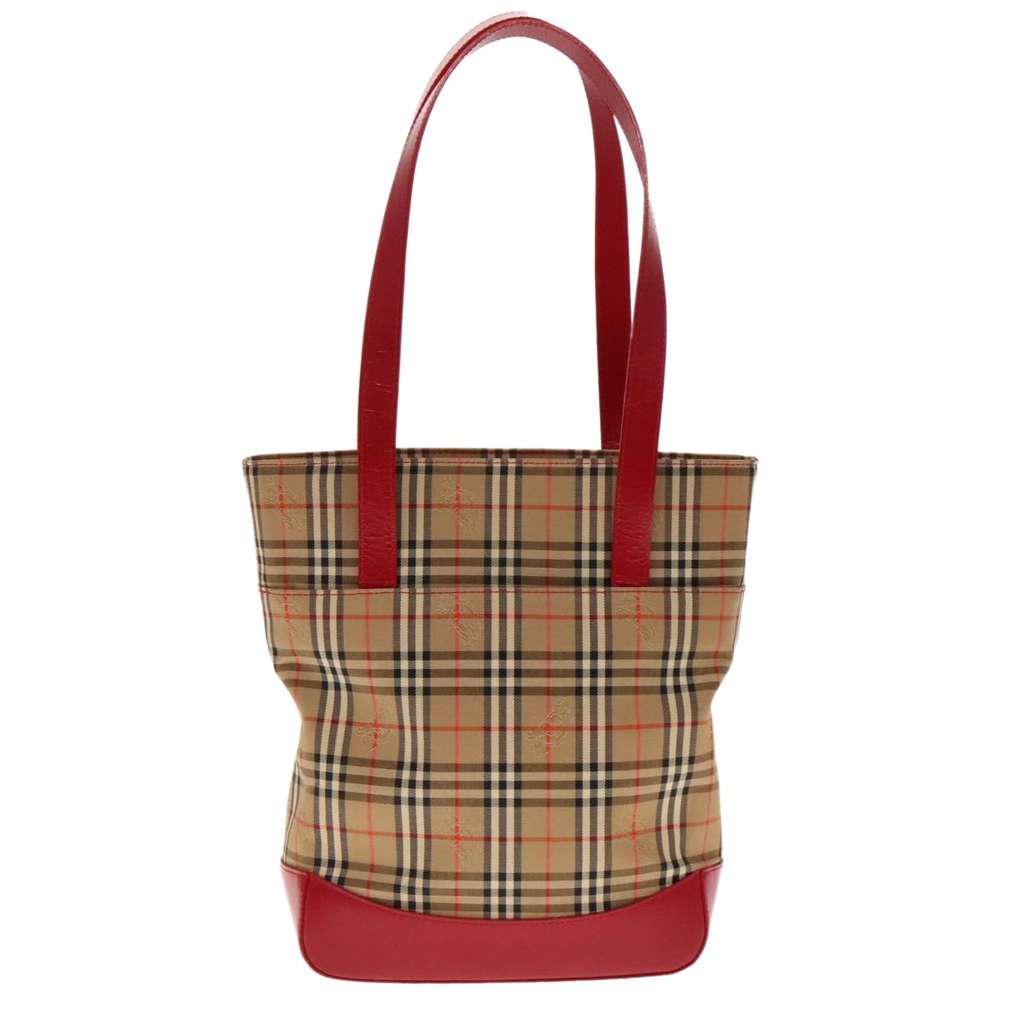 Burberry Nova check Shoulder bag Beige Canvas Good condition - Back View