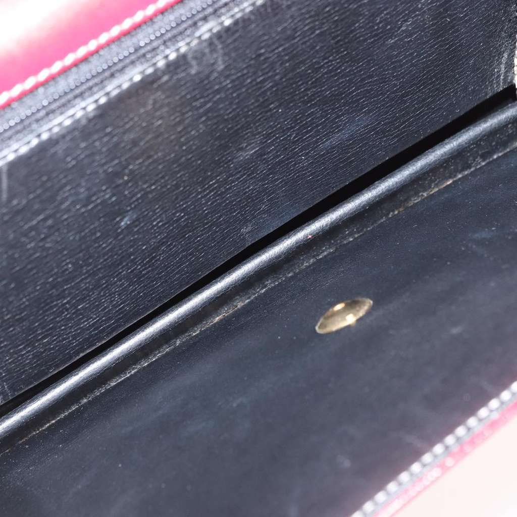 Christian Dior Vintage CD Chain Flap Shoulder Bag Red Leather Good condition - Box View