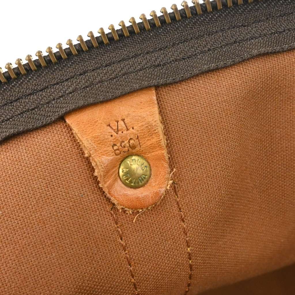 Louis Vuitton Keepall Bandouliere Bag Brown Canvas Fair condition - Box View