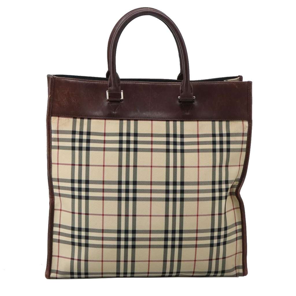 Burberry Nova Check Tote Beige Canvas Fair condition - Back View