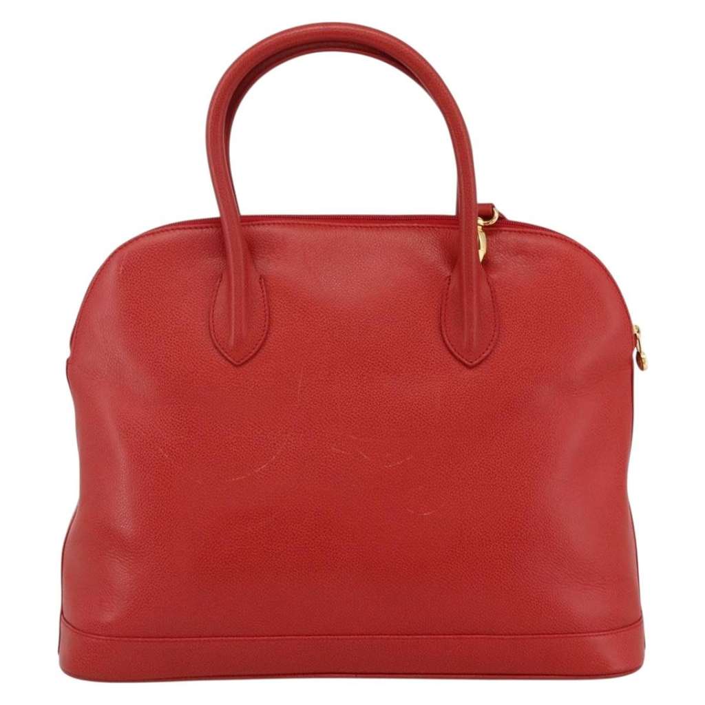 Burberry Vintage Handbag Red Leather Good condition - Back View