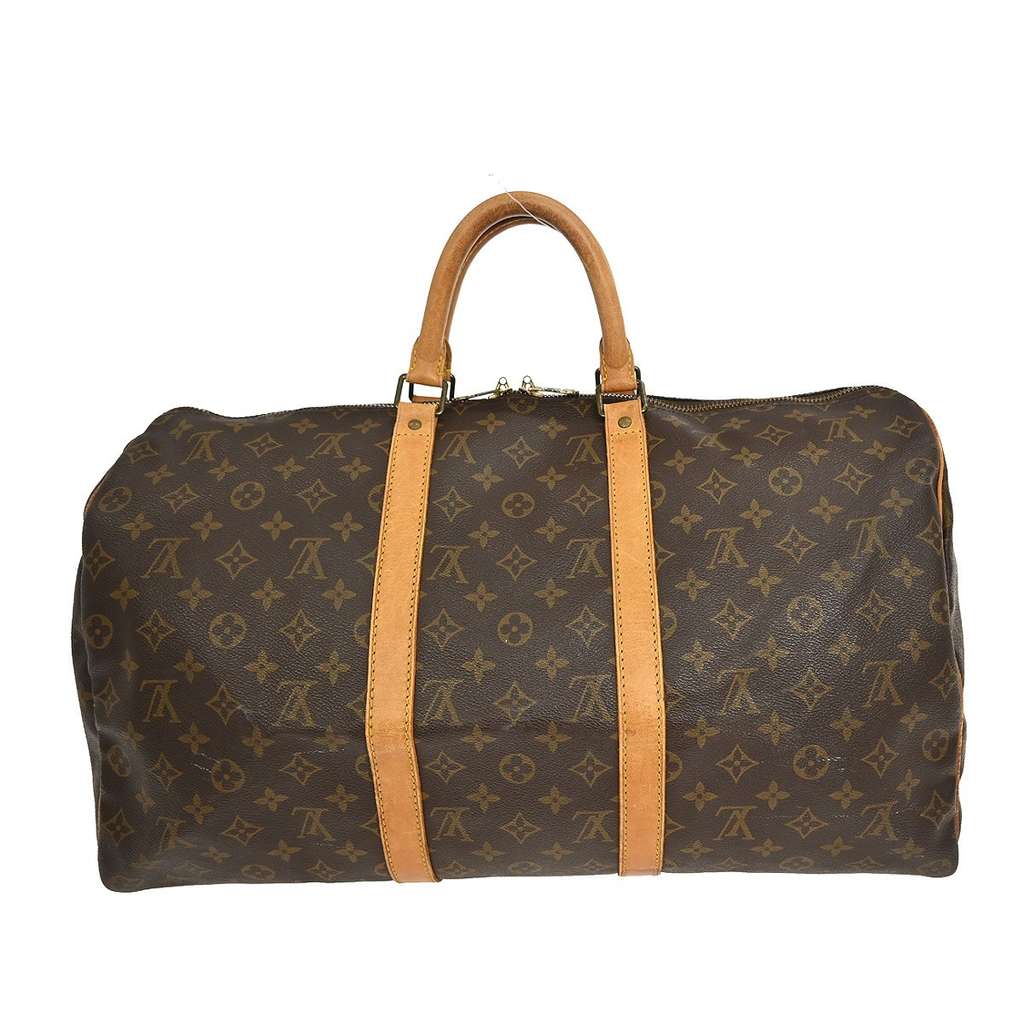 Louis Vuitton Keepall Bag Brown Canvas Fair condition - Back View