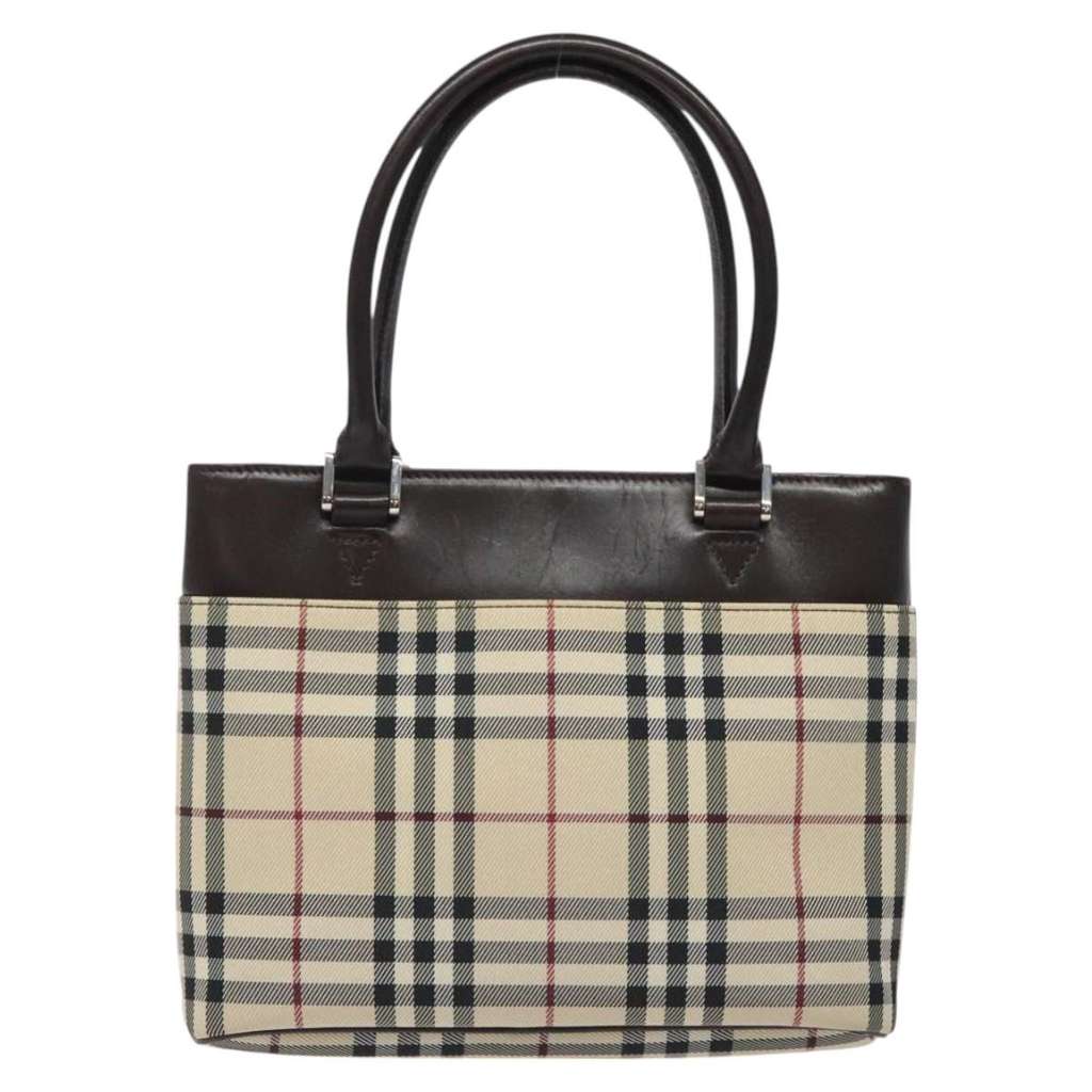 Burberry Nova Check Handbag Beige Canvas Good condition - Back View