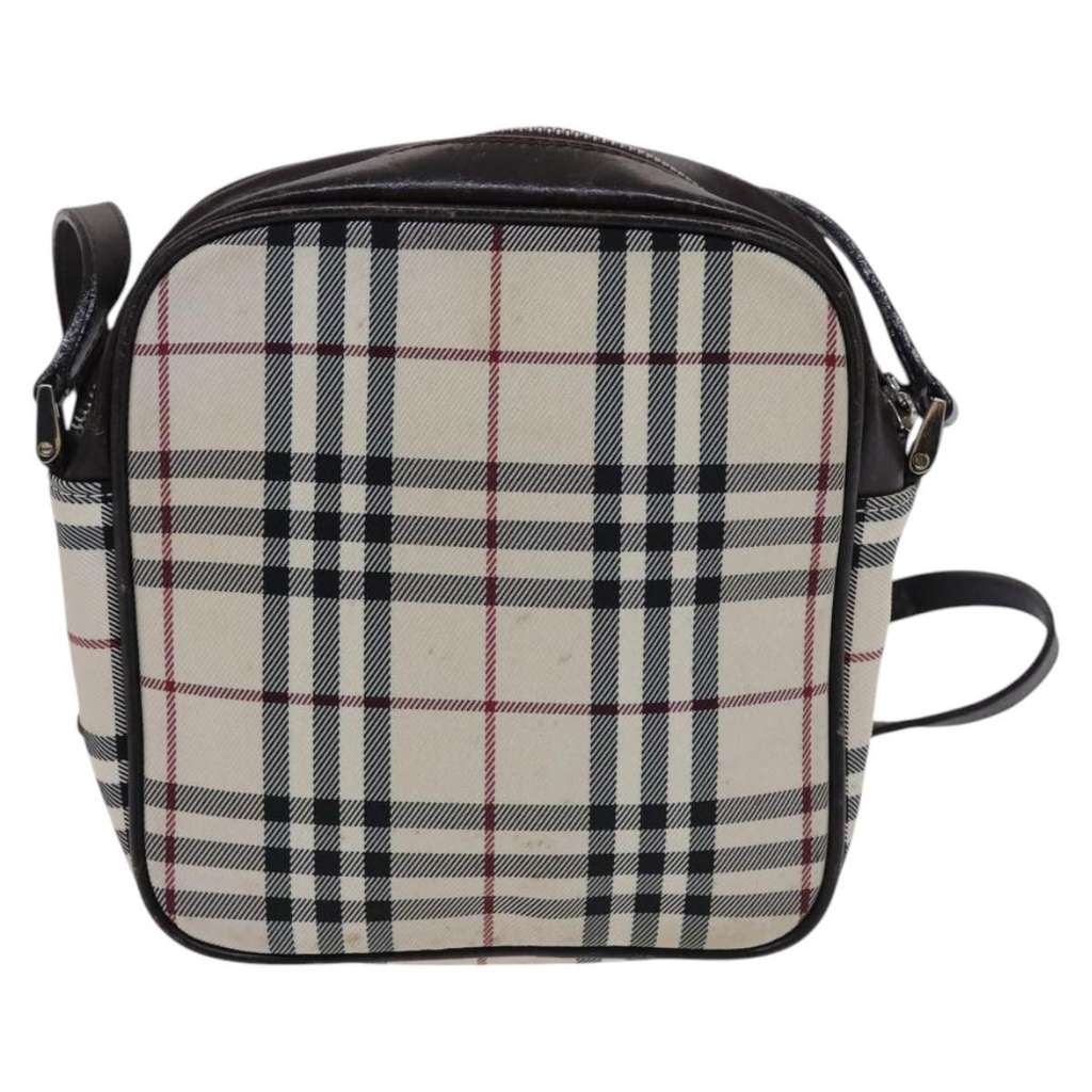 Burberry Nova check Shoulder bag Beige Canvas Fair condition - Back View