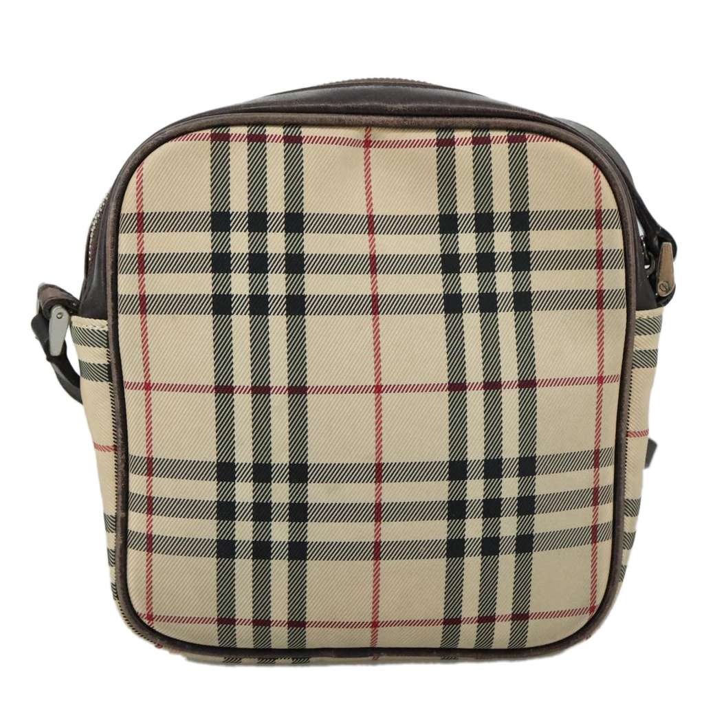 Burberry Nova check Shoulder bag Beige Canvas Fair condition - Back View