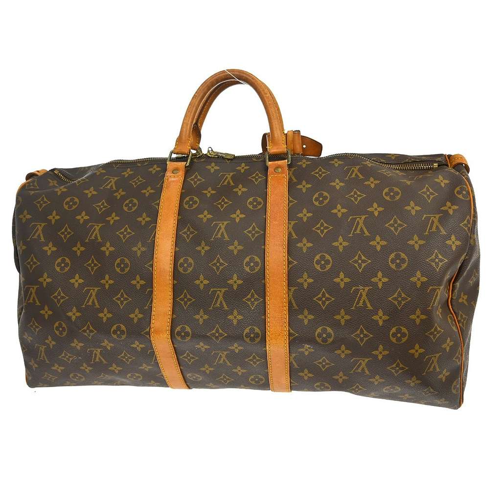 Louis Vuitton Keepall Bag Brown Canvas Fair condition - Back View