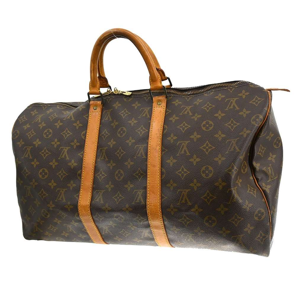 Louis Vuitton Keepall Bag Brown Canvas Fair condition - Back View