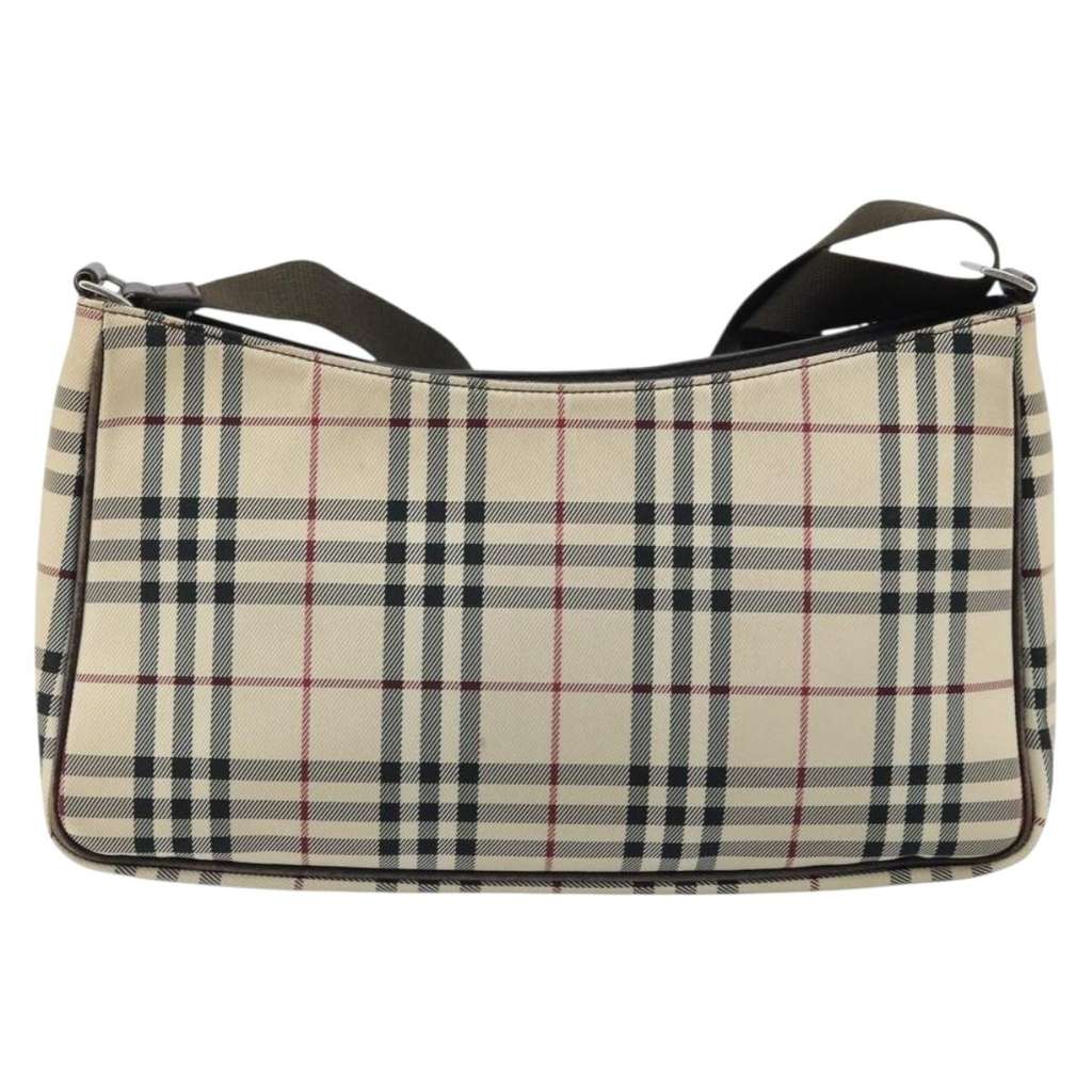 Burberry Nova check Shoulder bag Beige Canvas Fair condition - Back View