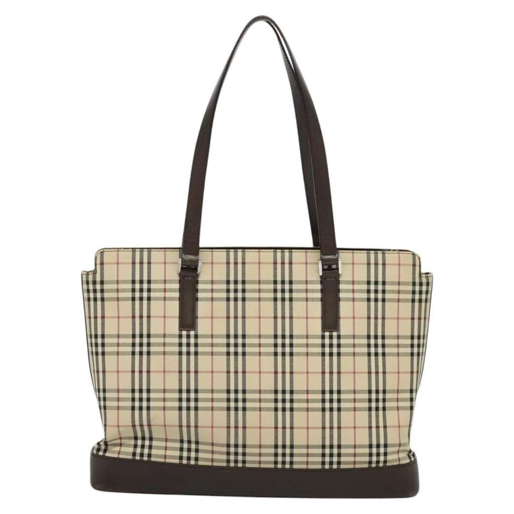 Burberry Nova Check Tote Beige Canvas Good condition - Back View