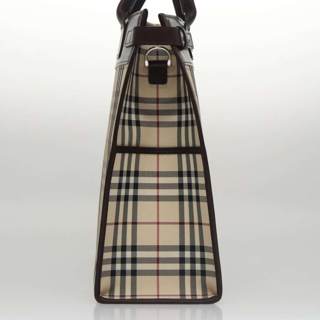 Burberry Nova Check Handbag Beige Canvas Good condition - Model View