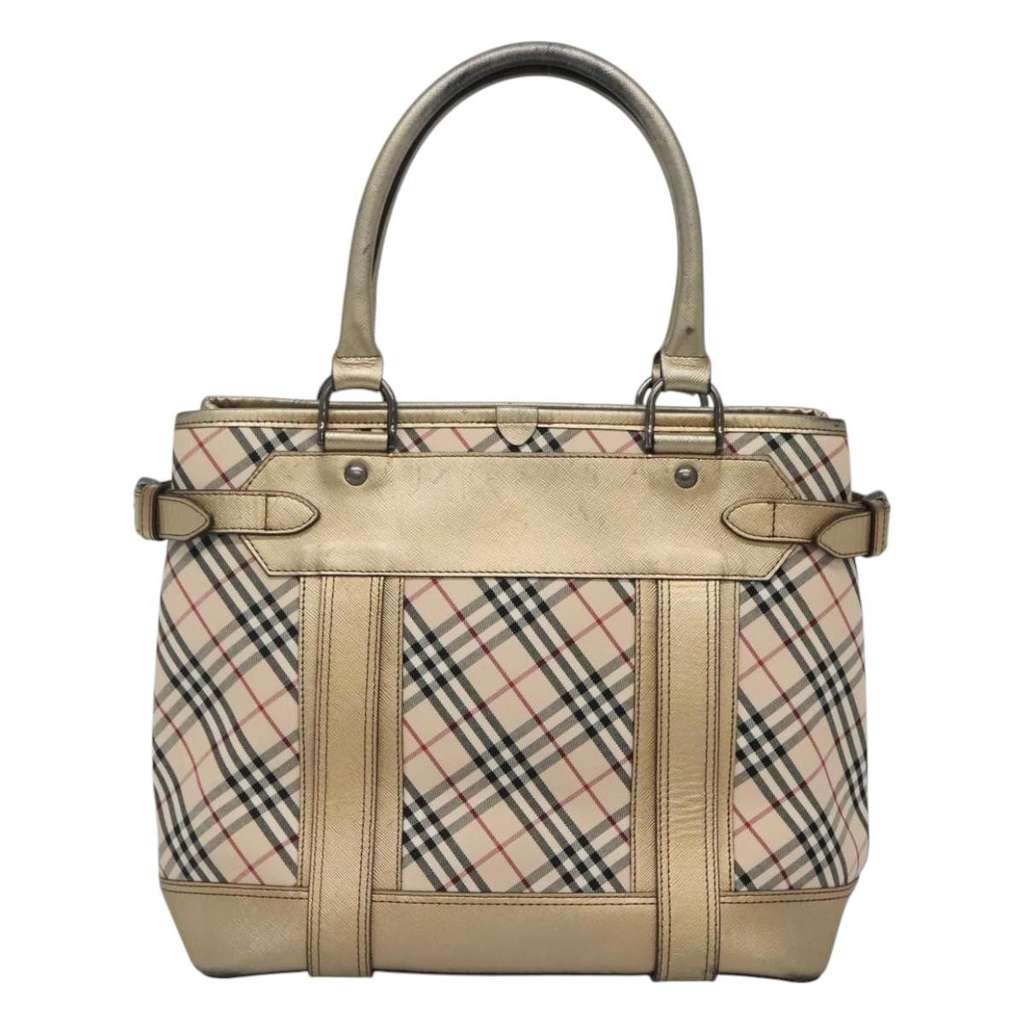 Burberry Nova Check Tote Beige Canvas Good condition - Back View