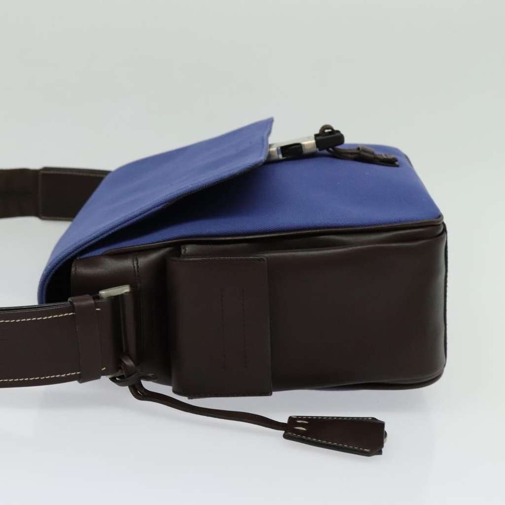 Prada Impunturato Buckle Flap Messenger Bag Blue Canvas Good condition - Inside View