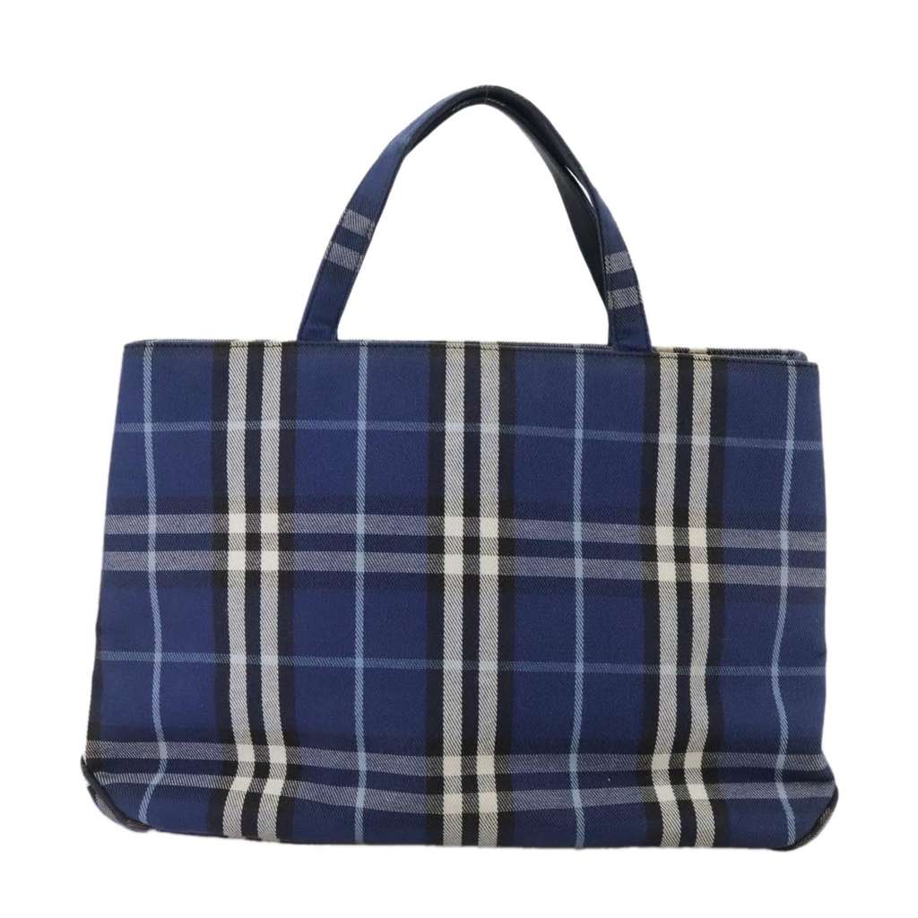 Burberry Nova Check Tote Blue Canvas Good condition - Back View