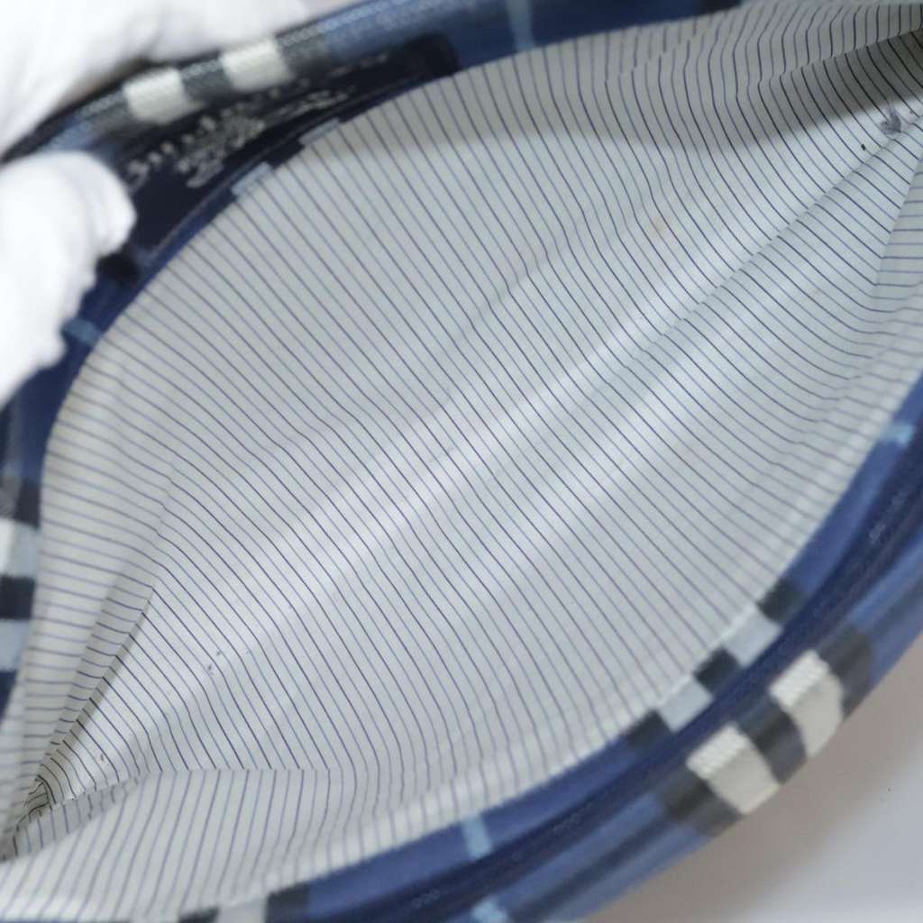 Burberry Nova Check Tote Blue Canvas Good condition - Box View