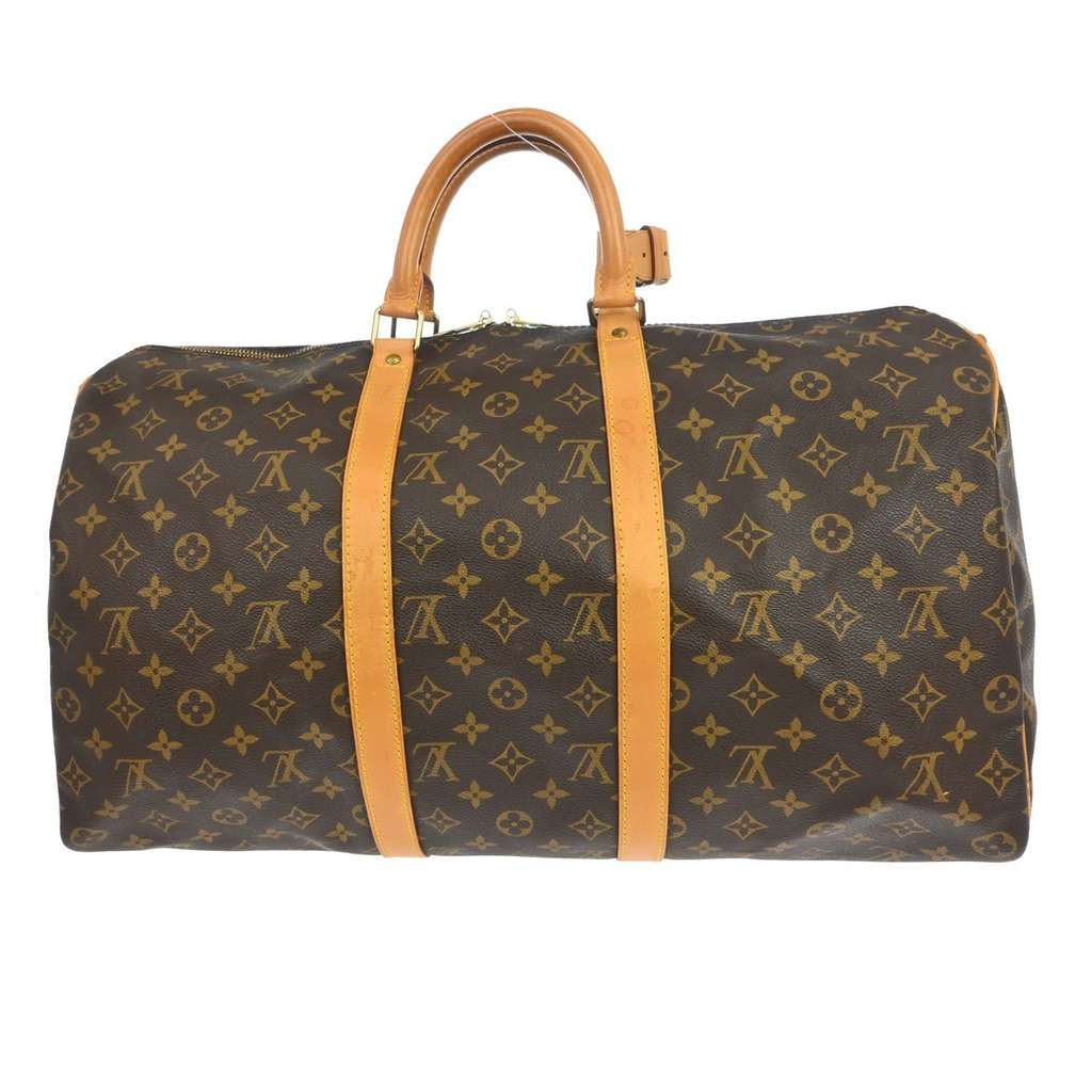 Louis Vuitton Keepall Bandouliere Bag Brown Canvas Good condition - Back View