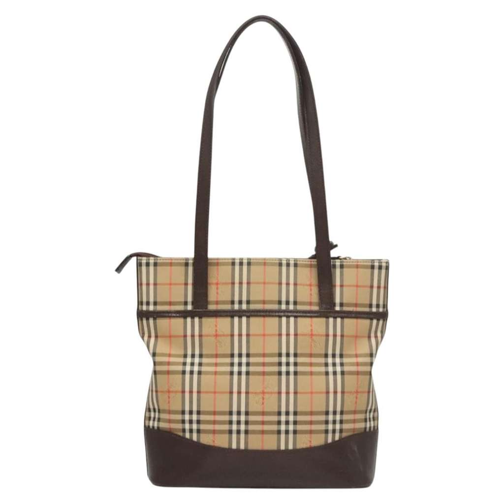 Burberry Nova check Shoulder bag Beige Canvas Fair condition - Back View