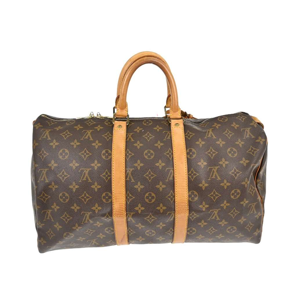 Louis Vuitton Keepall Bag Brown Canvas Fair condition - Back View
