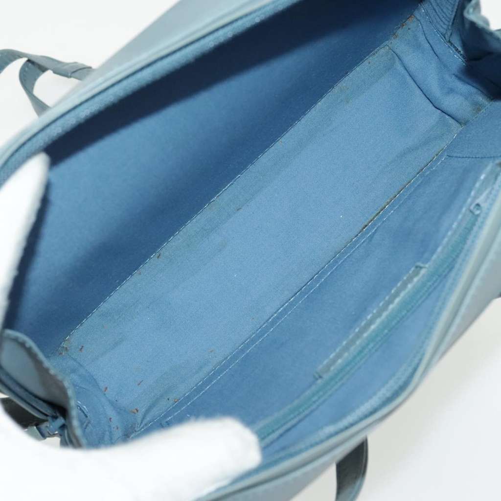 Versace Vintage Shoulder Bag Blue Leather Good condition - Box View