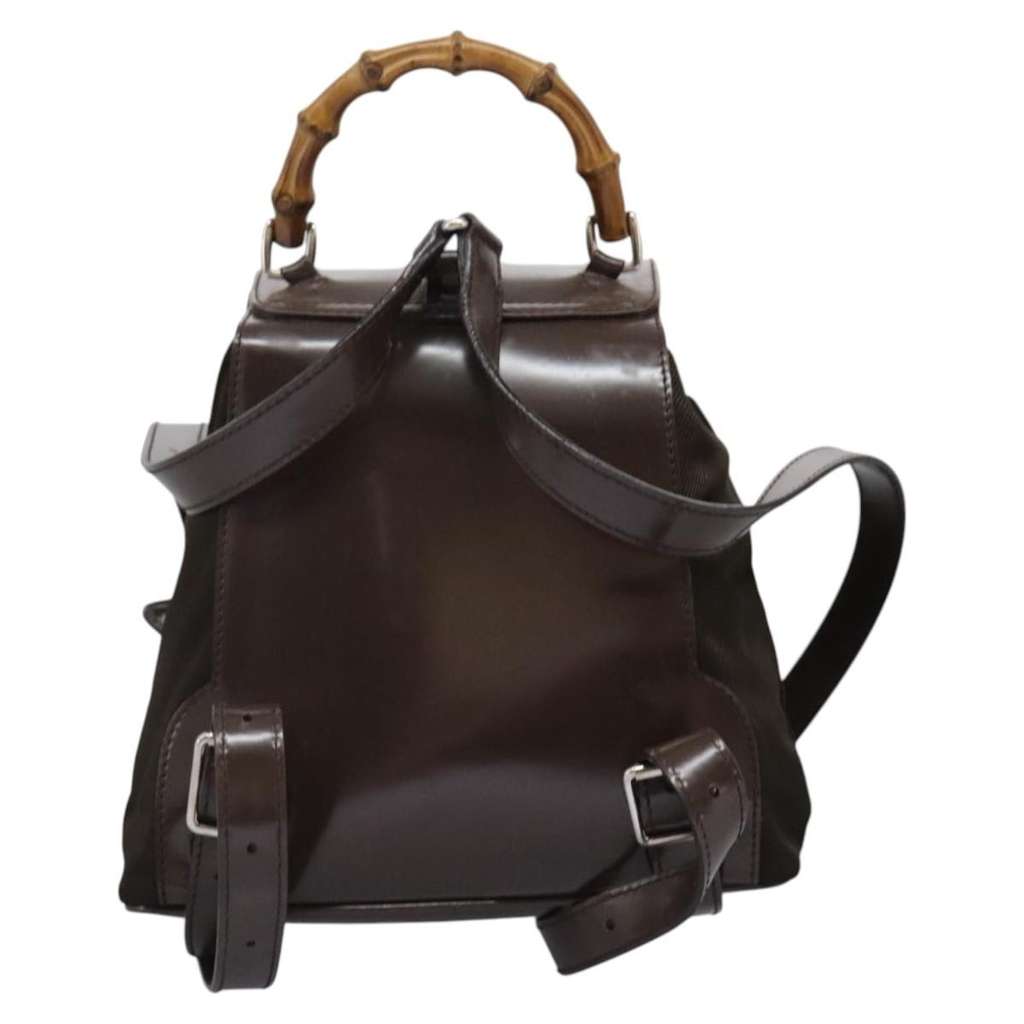 Gucci Vintage Bamboo Backpack Brown Good condition - Back View