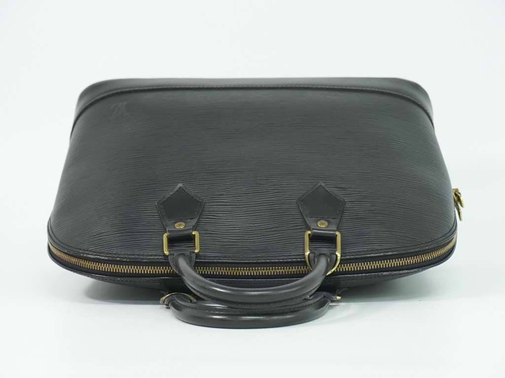 Louis Vuitton Alma Handbag Black Leather Good condition - Box View