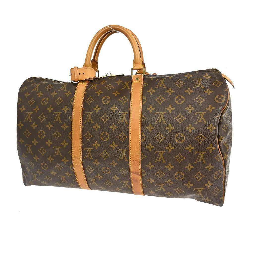 Louis Vuitton Keepall Bag Brown Canvas Fair condition - Back View
