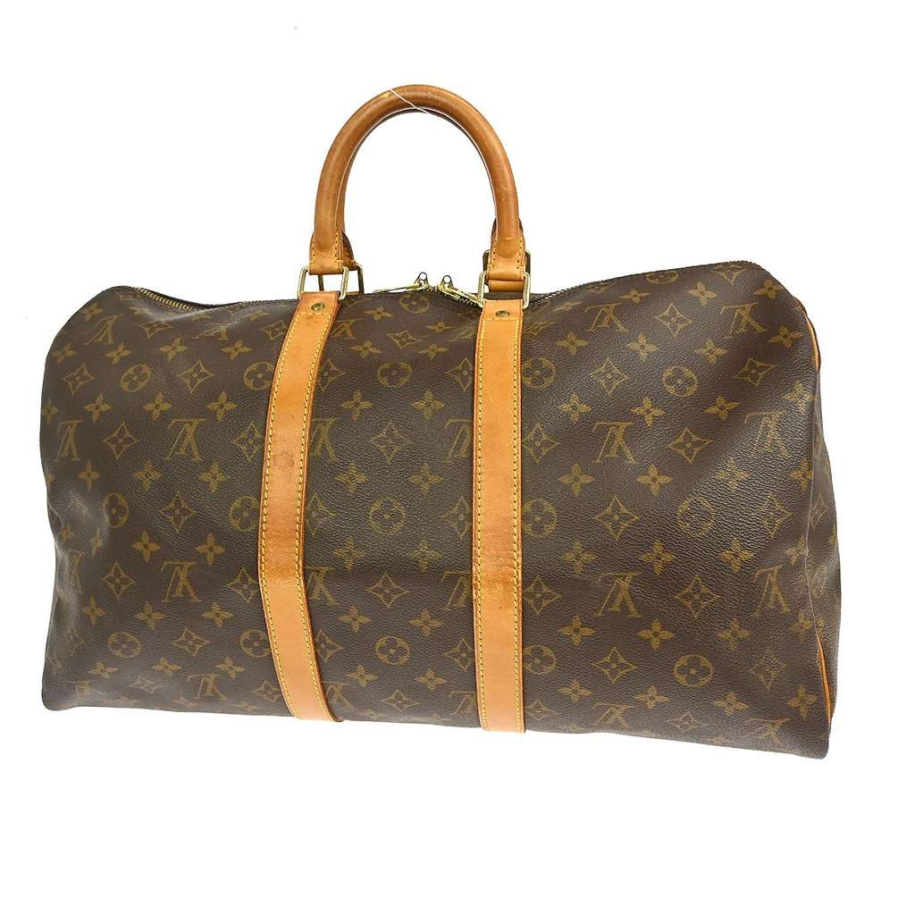 Louis Vuitton Keepall Bag Brown Canvas Fair condition - Back View