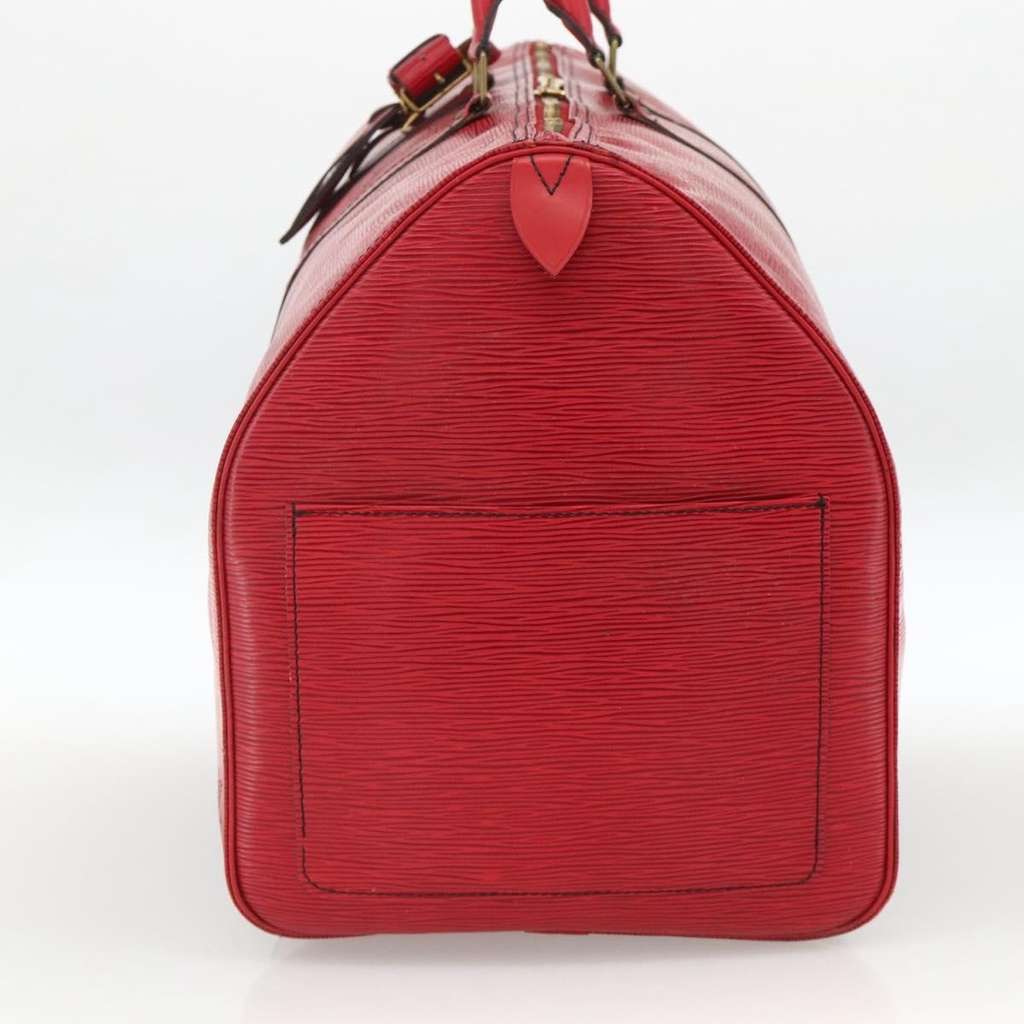 Louis Vuitton Keepall Bag Red Leather Fair condition - Inside View