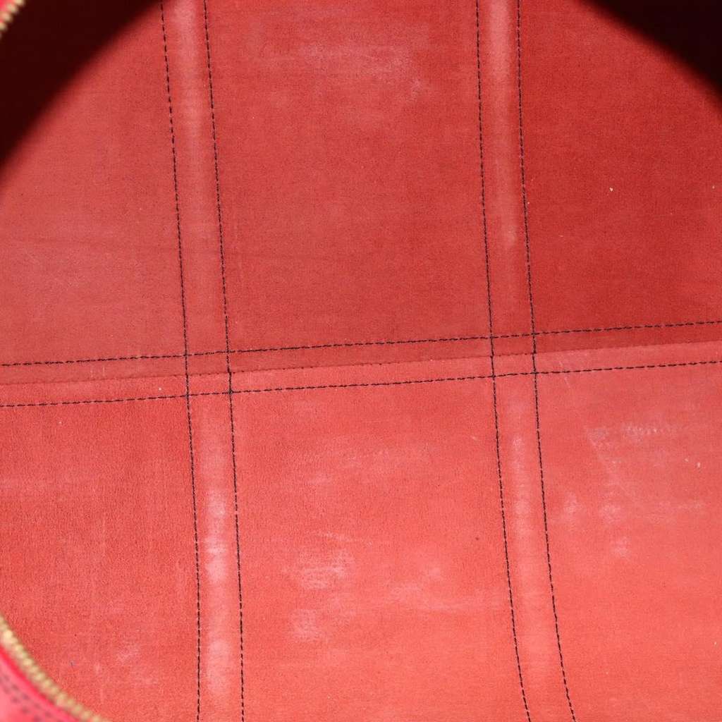 Louis Vuitton Keepall Bag Red Leather Fair condition - Box View