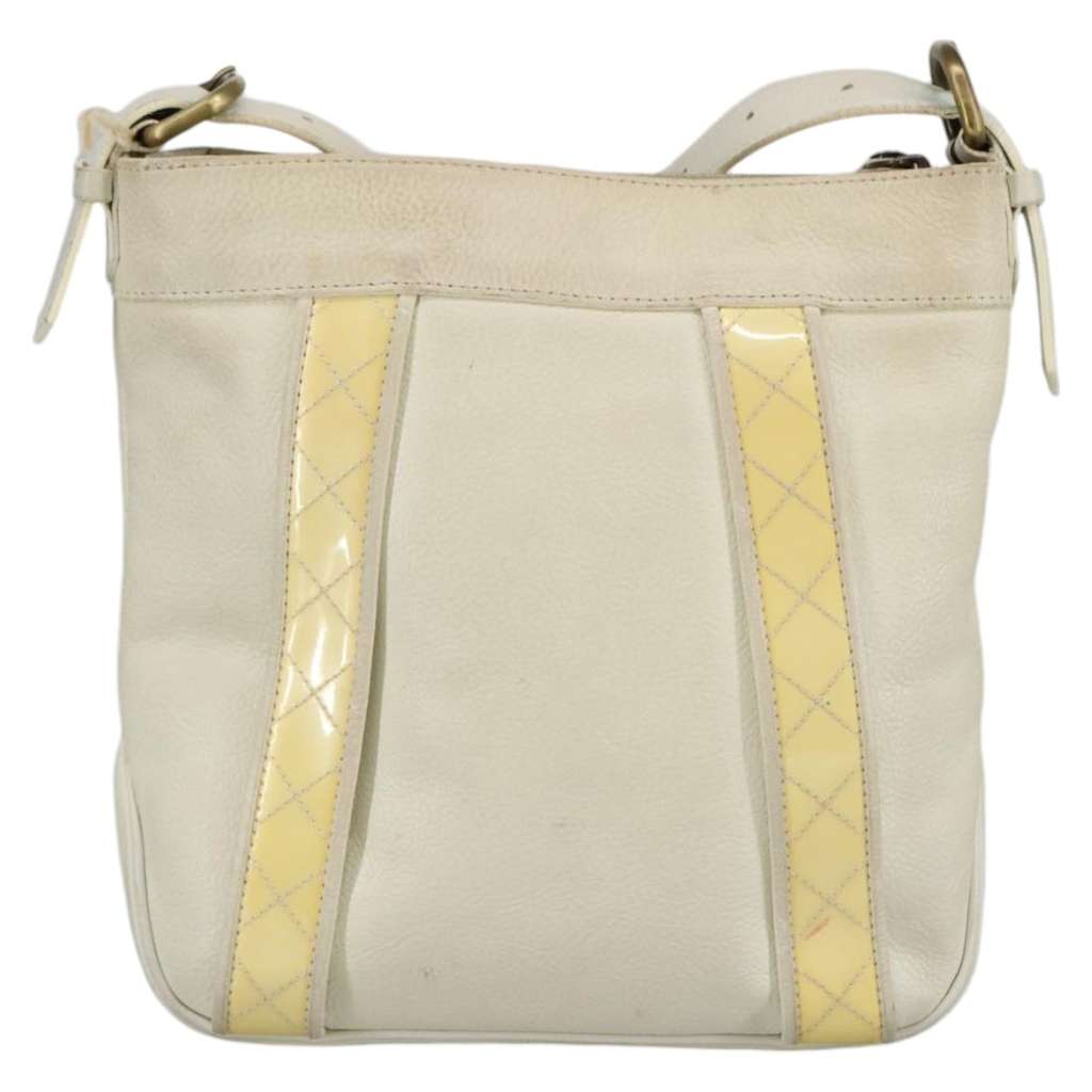 Burberry Vintage Shoulder Bag White Leather Good condition - Back View