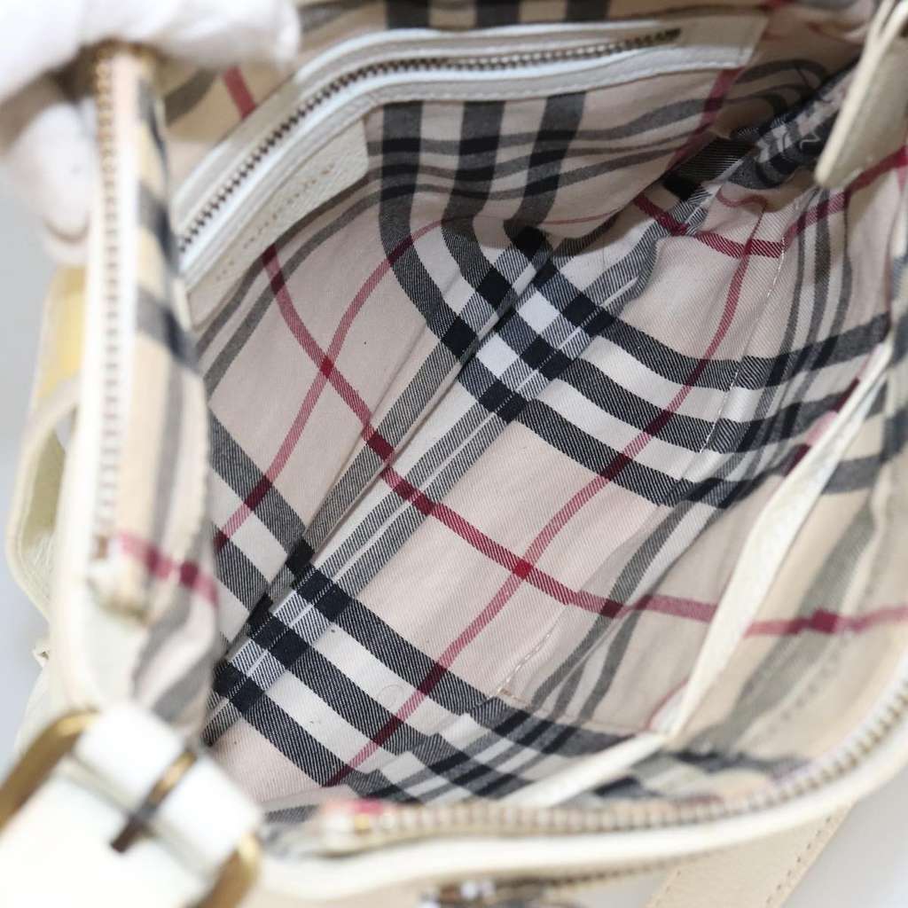 Burberry Vintage Shoulder Bag White Leather Good condition - Box View