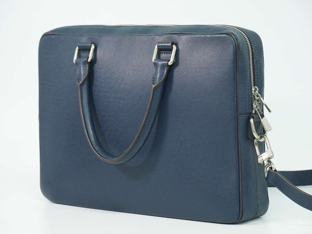 Louis Vuitton Porte-Documents Business Bag Navy Leather Good condition - Back View