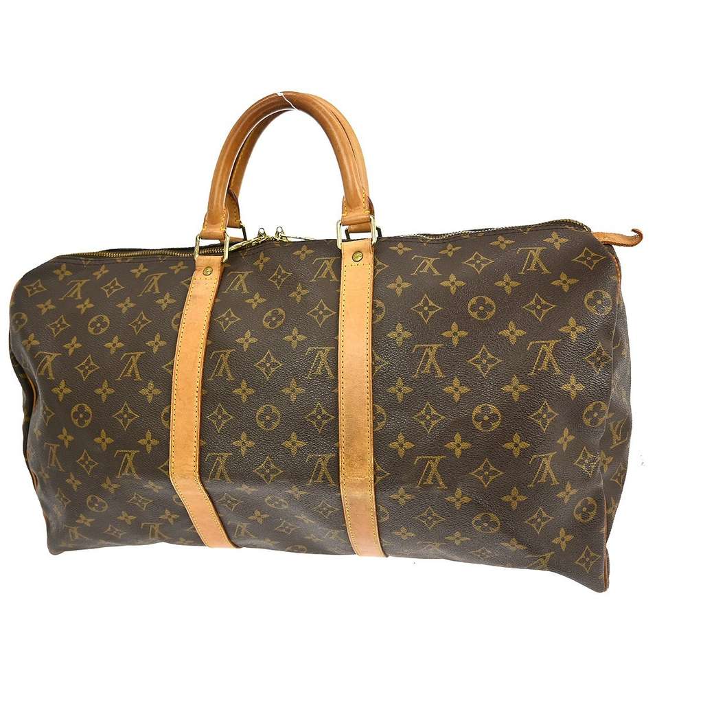 Louis Vuitton Keepall Bag Brown Canvas Fair condition - Back View