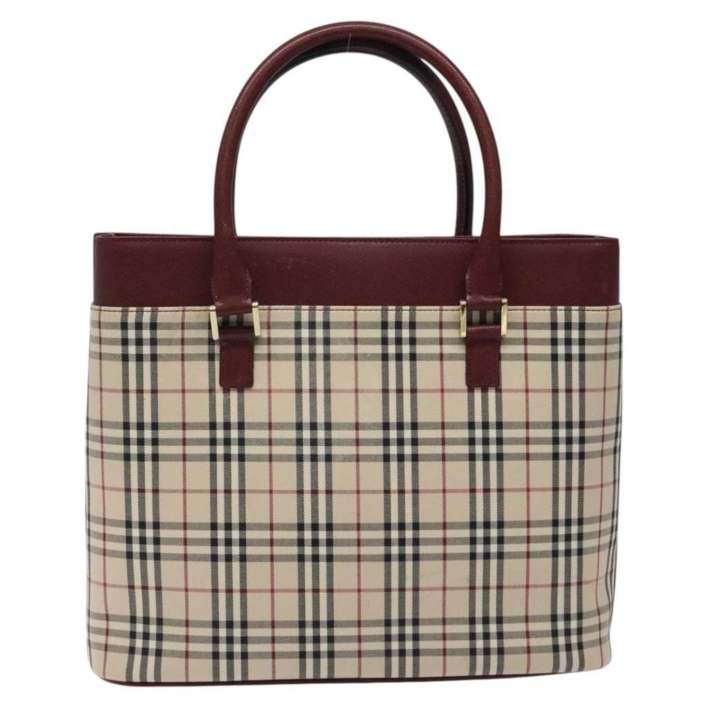 Burberry Nova Check Tote Beige Canvas Good condition - Back View