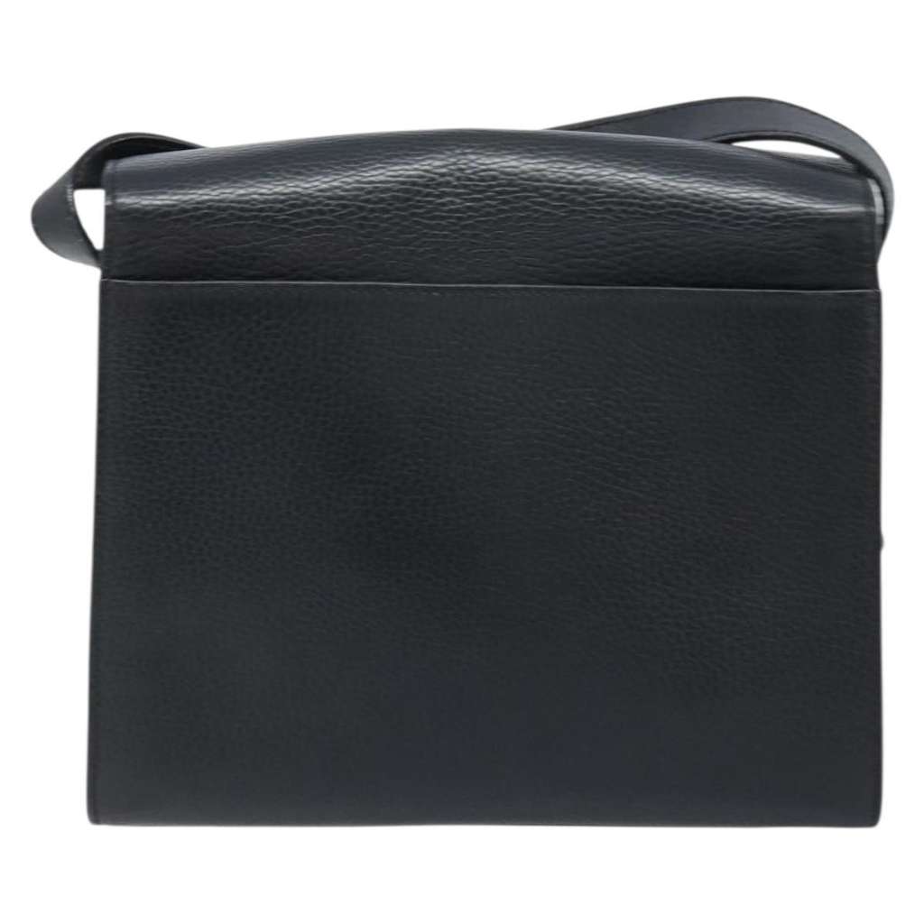 Celine Circle Logo Shoulder Bag Black Leather Good condition - Back View