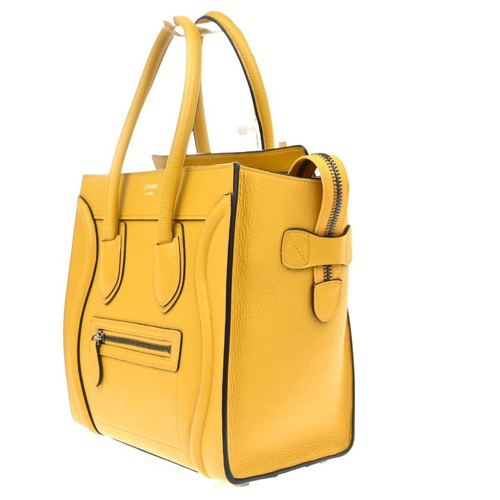 Celine Luggage Bag Yellow Leather Good condition - Back View