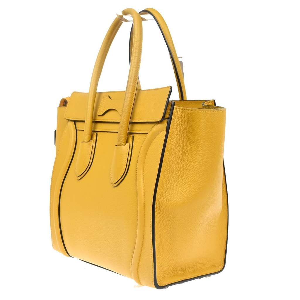 Celine Luggage Bag Yellow Leather Good condition - Inside View