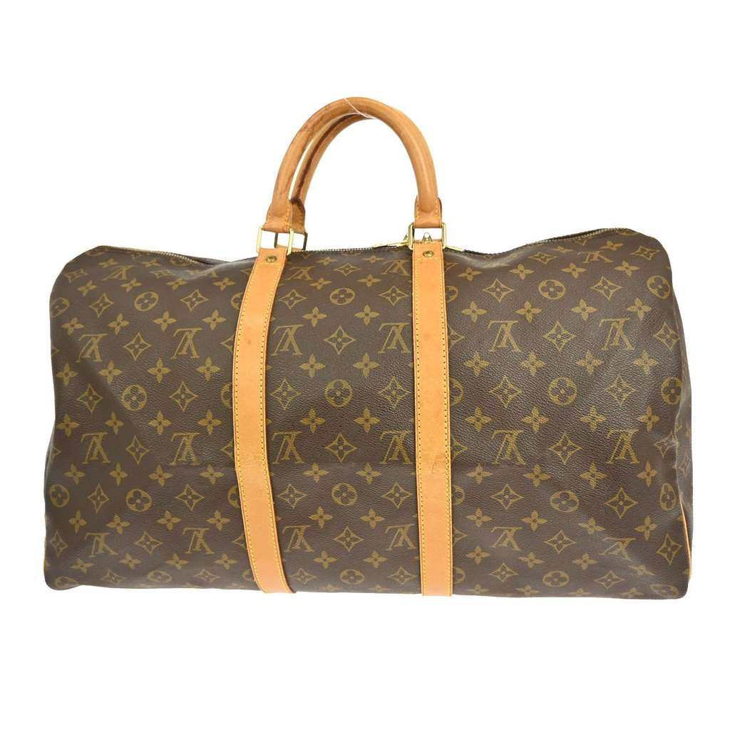 Louis Vuitton Keepall Bag Brown Canvas Fair condition - Back View