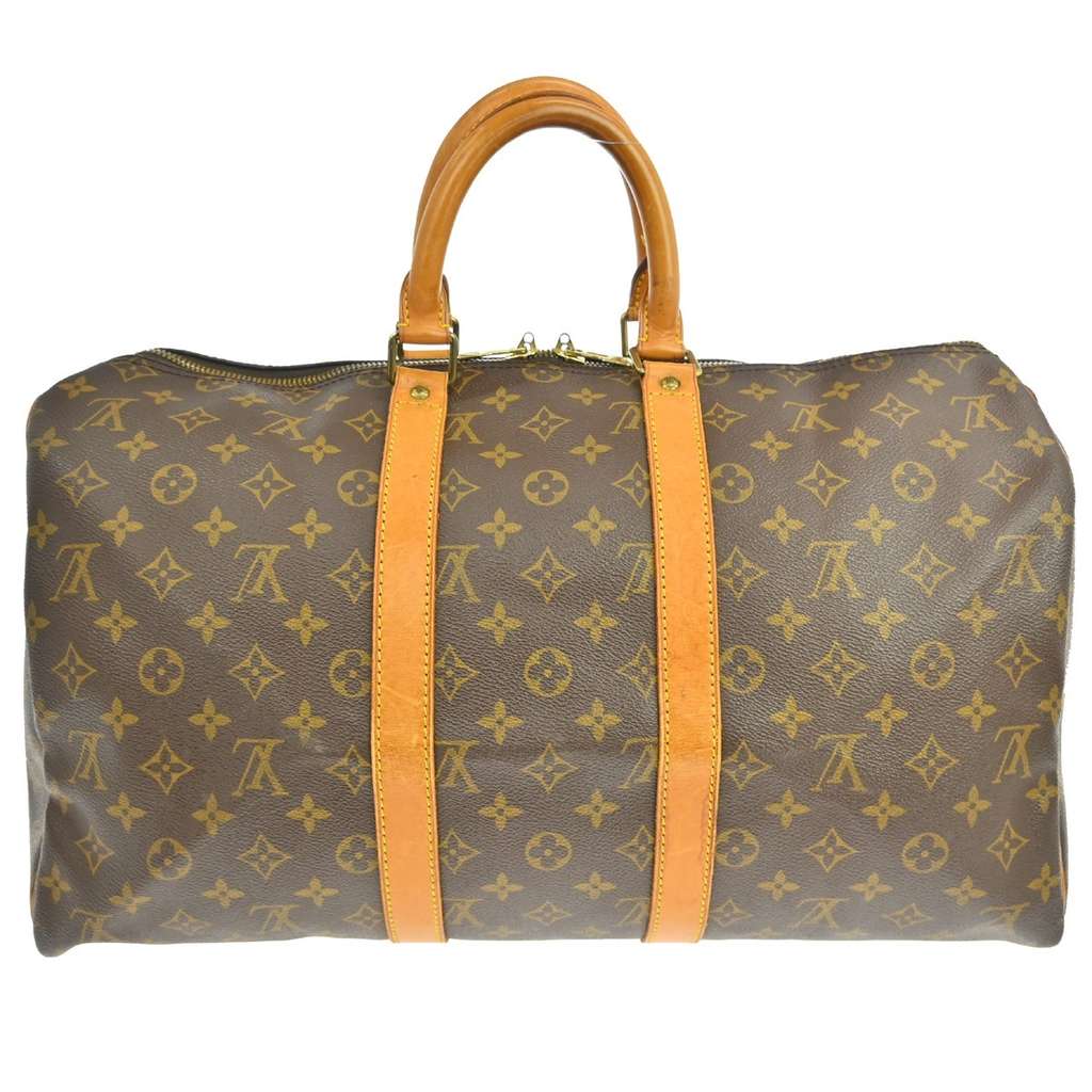 Louis Vuitton Keepall Bag Brown Canvas Fair condition - Back View