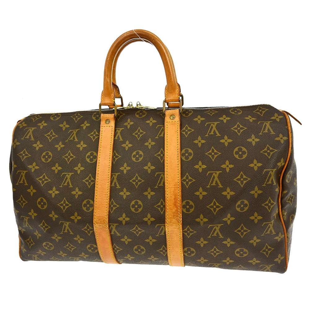 Louis Vuitton Keepall Bag Brown Canvas Fair condition - Back View