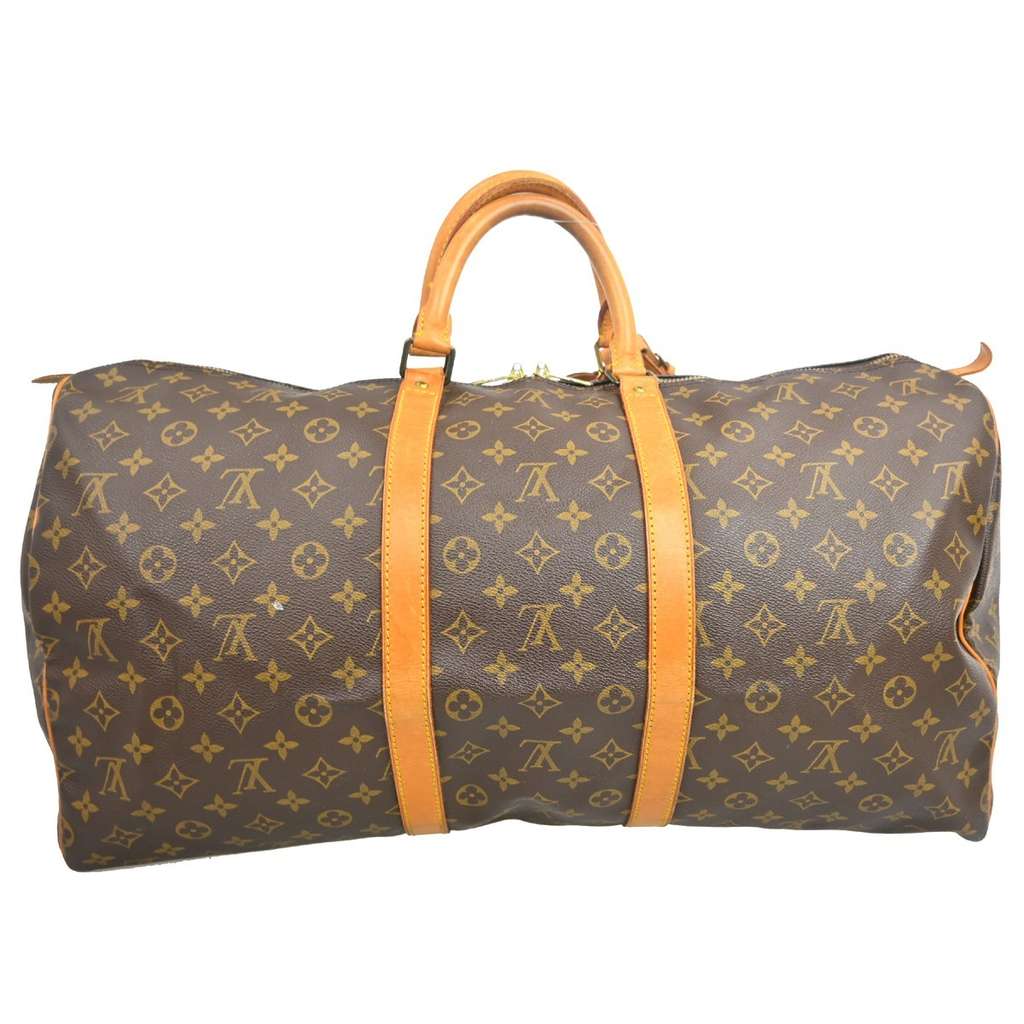 Louis Vuitton Keepall Bag Brown Canvas Fair condition - Back View