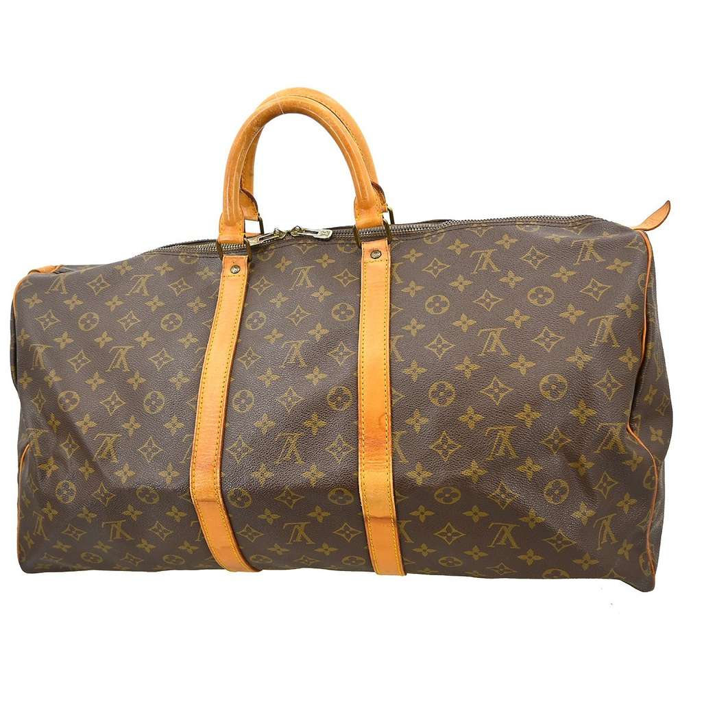 Louis Vuitton Keepall Bag Brown Canvas Fair condition - Back View