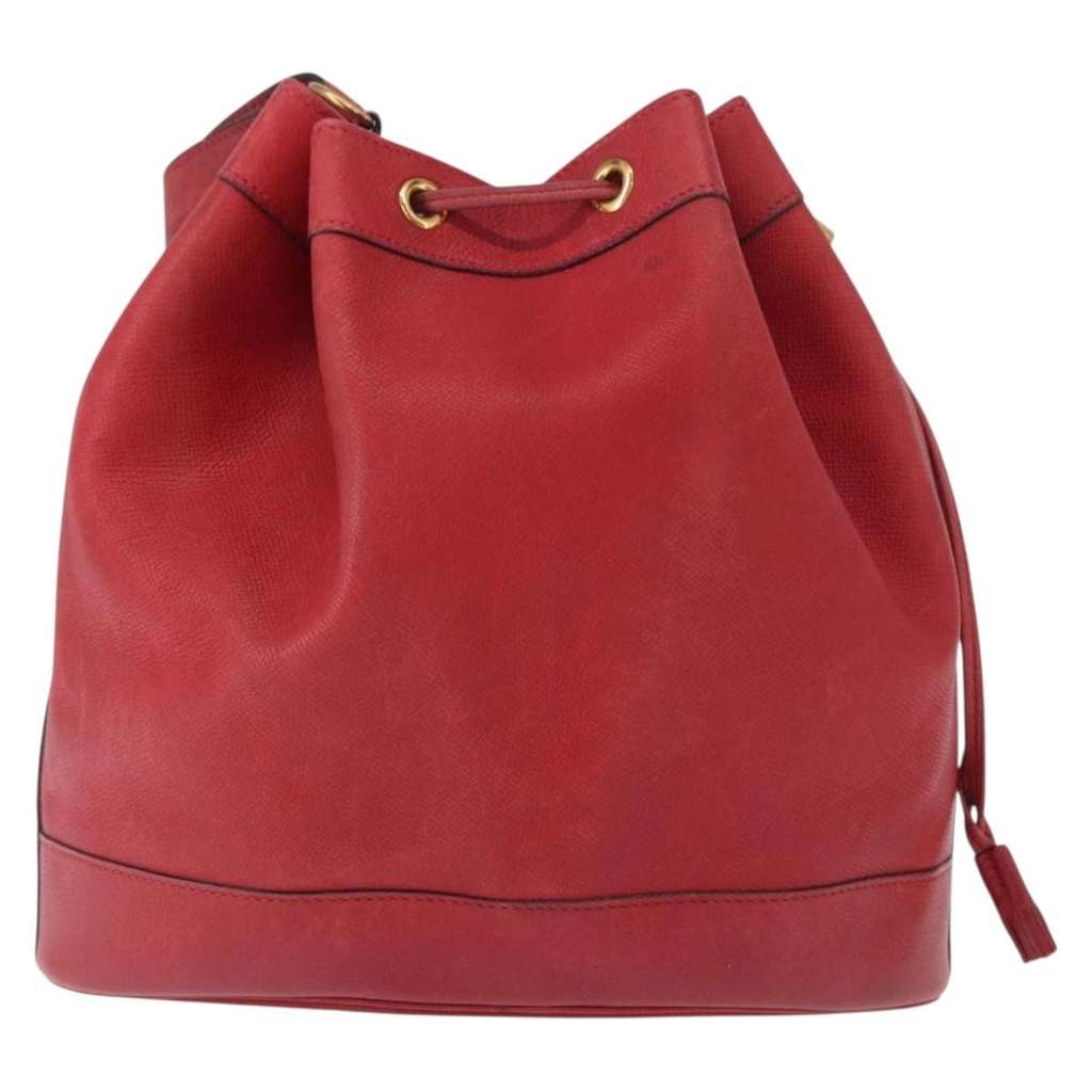 Hermès Market Standy Bucket Bag Red Leather Fair condition - Back View