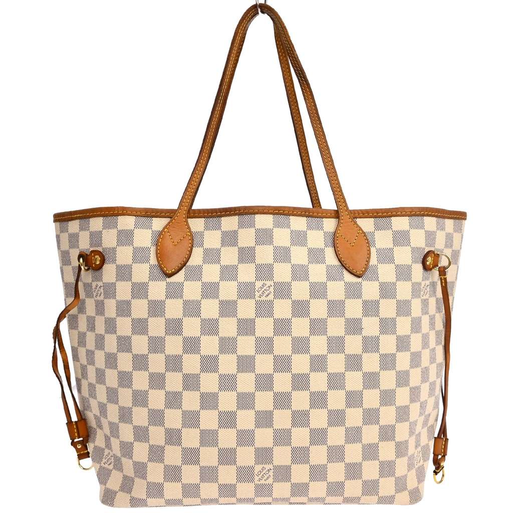 Louis Vuitton Neverfull Tote White Canvas Fair condition - Back View