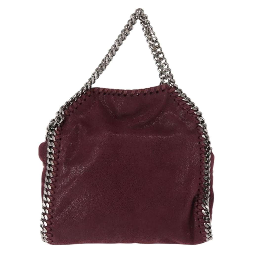 Stella Mccartney Falabella Fold Over Crossbody Bag Burgundy Polyester Good condition - Back View