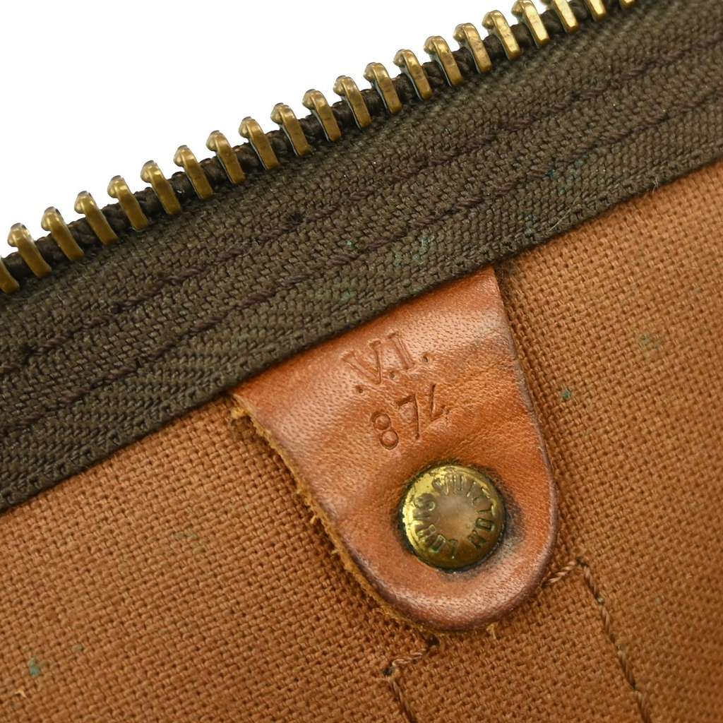 Louis Vuitton Keepall Bandouliere Bag Brown Canvas Fair condition - Model View