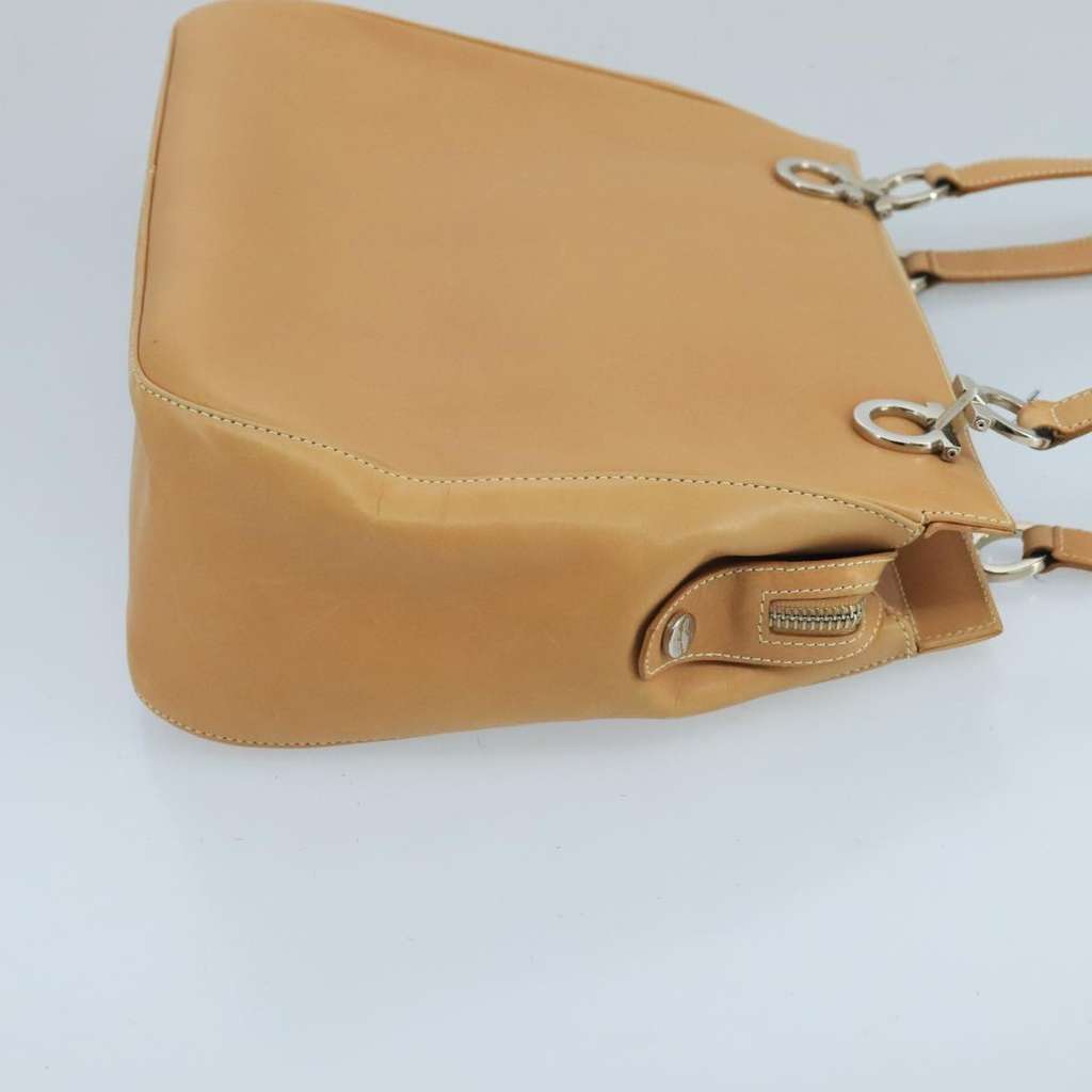 Salvatore Ferragamo Gancini Shoulder Bag Beige Leather Fair condition - Inside View