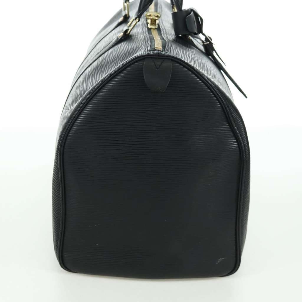 Louis Vuitton Keepall Bag Black Leather Good condition - Model View