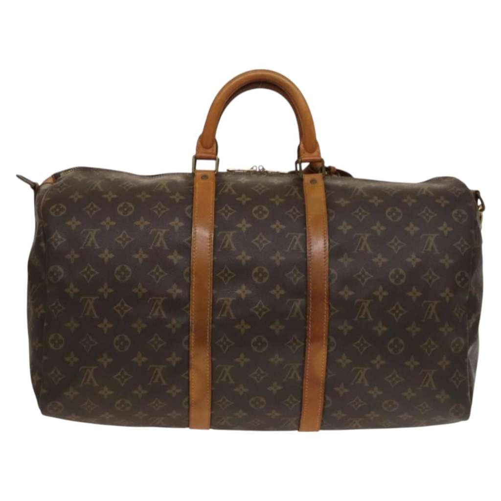 Louis Vuitton Keepall Bandouliere Bag Brown Canvas Fair condition - Back View
